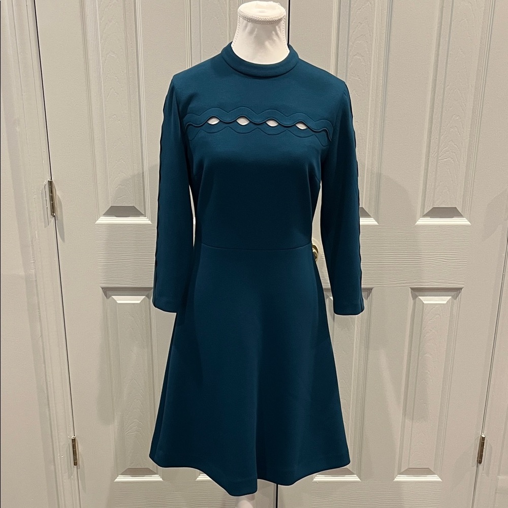 Elie Tahari Teal Long Sleeve Dress